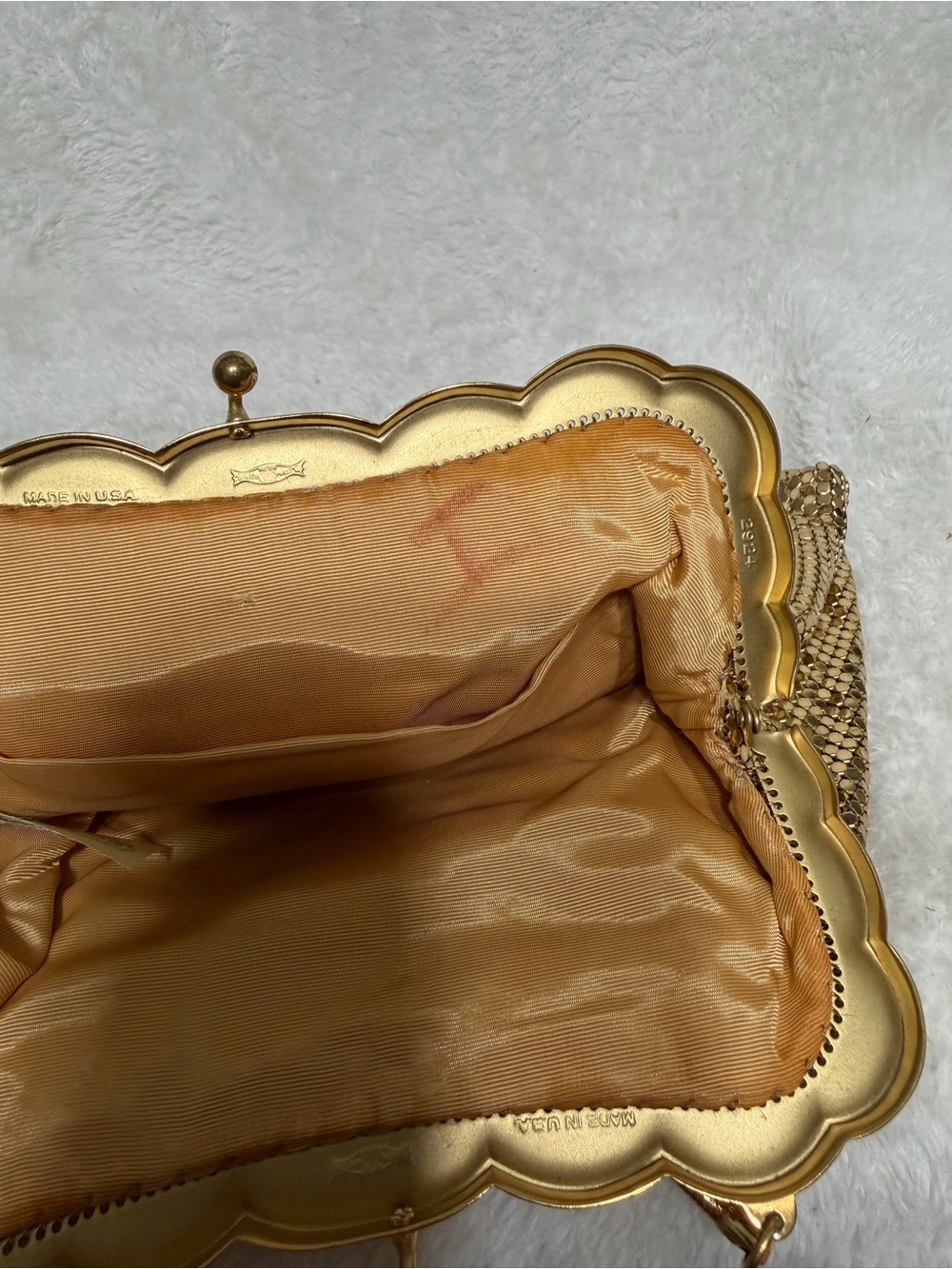 Whiting and Davis Gold Mini Handbag Vintage - Picture 10 of 11